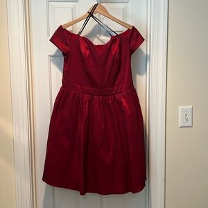Off the shoulder Red Cocktail Dress